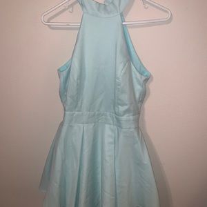 Lulus Mint Halter Skater Dress
